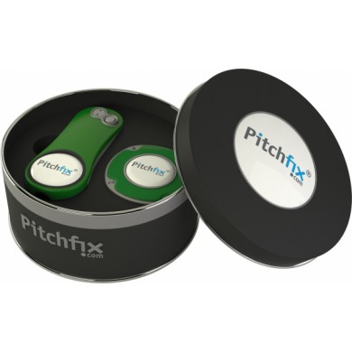 Pitchfix dárkové balení - kulatá,kovová krabička - Hybrid 2.0 a žeton