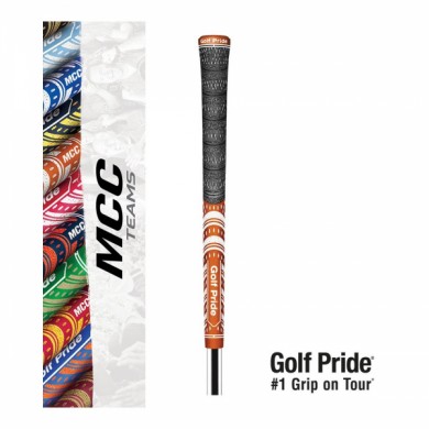 Golf Pride TEAMS Multicompound grip - MIDSIZE - Tmavě oranžová/Bílá