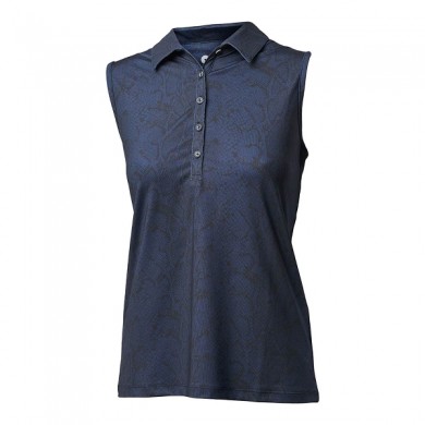 BACKTEE Ladies Snake UV Polo Top, Navy