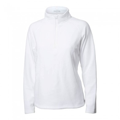 BACKTEE Ladies Zipneck Fleece Jacket, Optical white