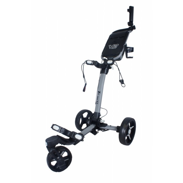 AXGLO Tri-360 V2 ruční tříkolový golfový vozík Grey / Grey