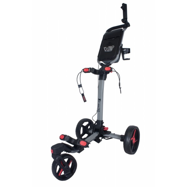 AXGLO Tri-360 V2 ruční tříkolový golfový vozík Grey / Red